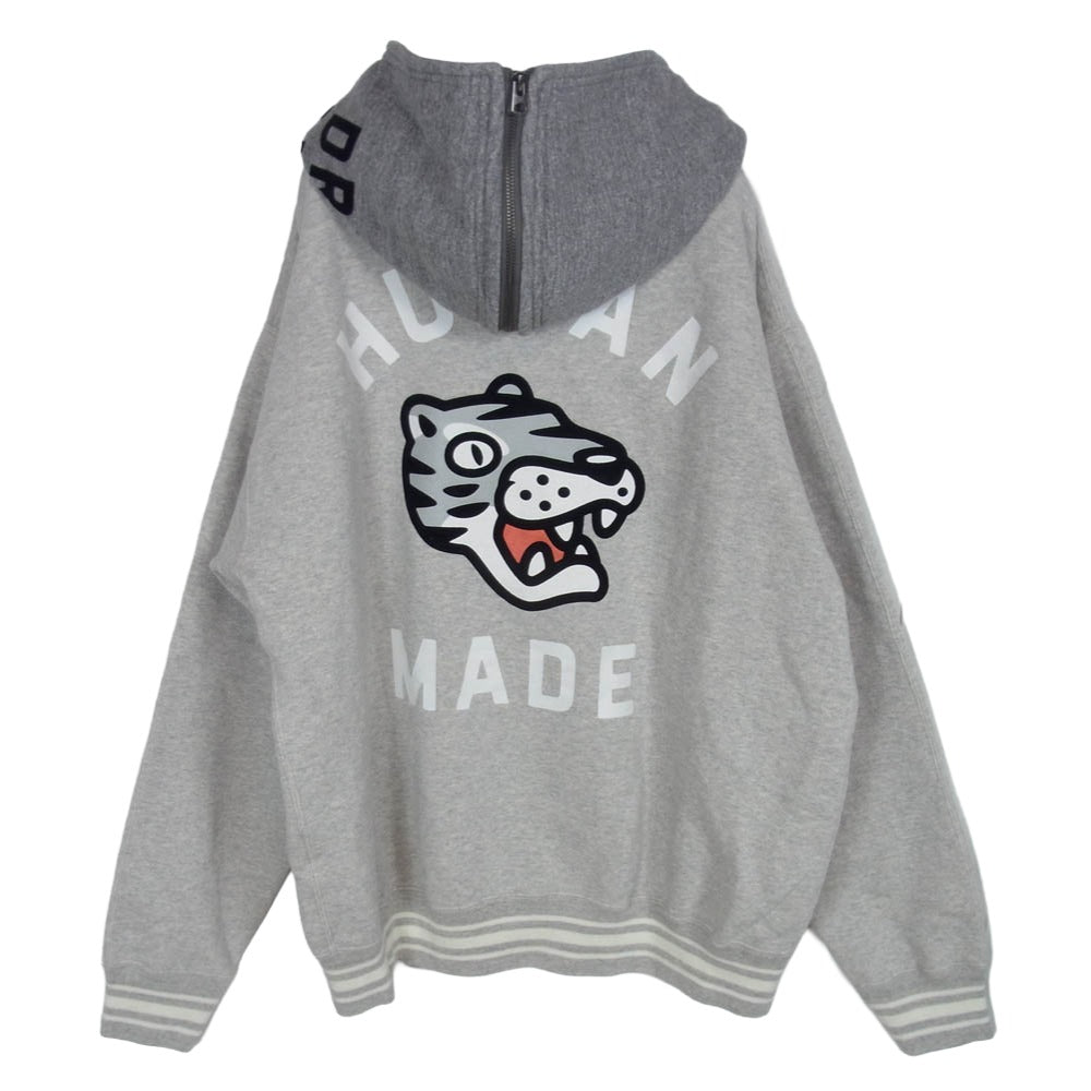 HUMAN MADE ヒューマンメイド HM31CS018GY4 ZIP-UP HOODIE 裏起毛 ジップアップ フルジップ パーカー フーディー グレー系 XL【美品】【中古】