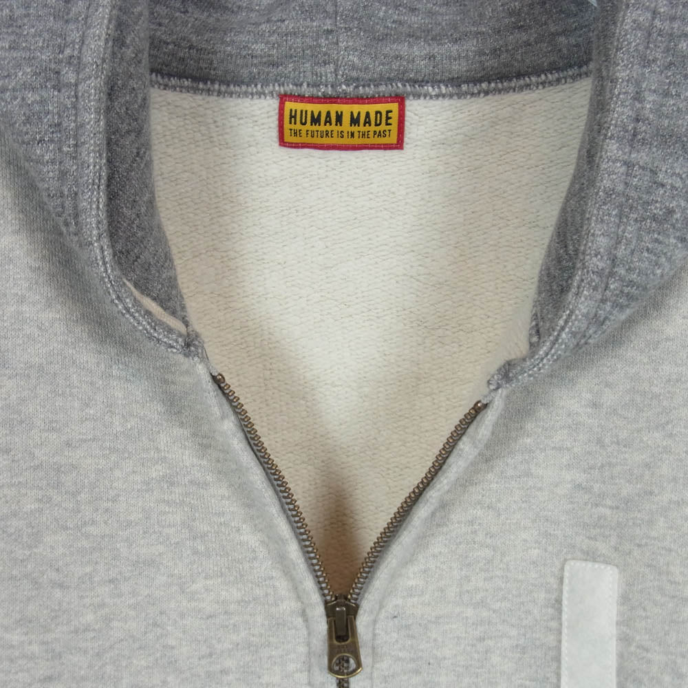 HUMAN MADE ヒューマンメイド HM31CS018GY4 ZIP-UP HOODIE 裏起毛 ジップアップ フルジップ パーカー フーディー グレー系 XL【美品】【中古】