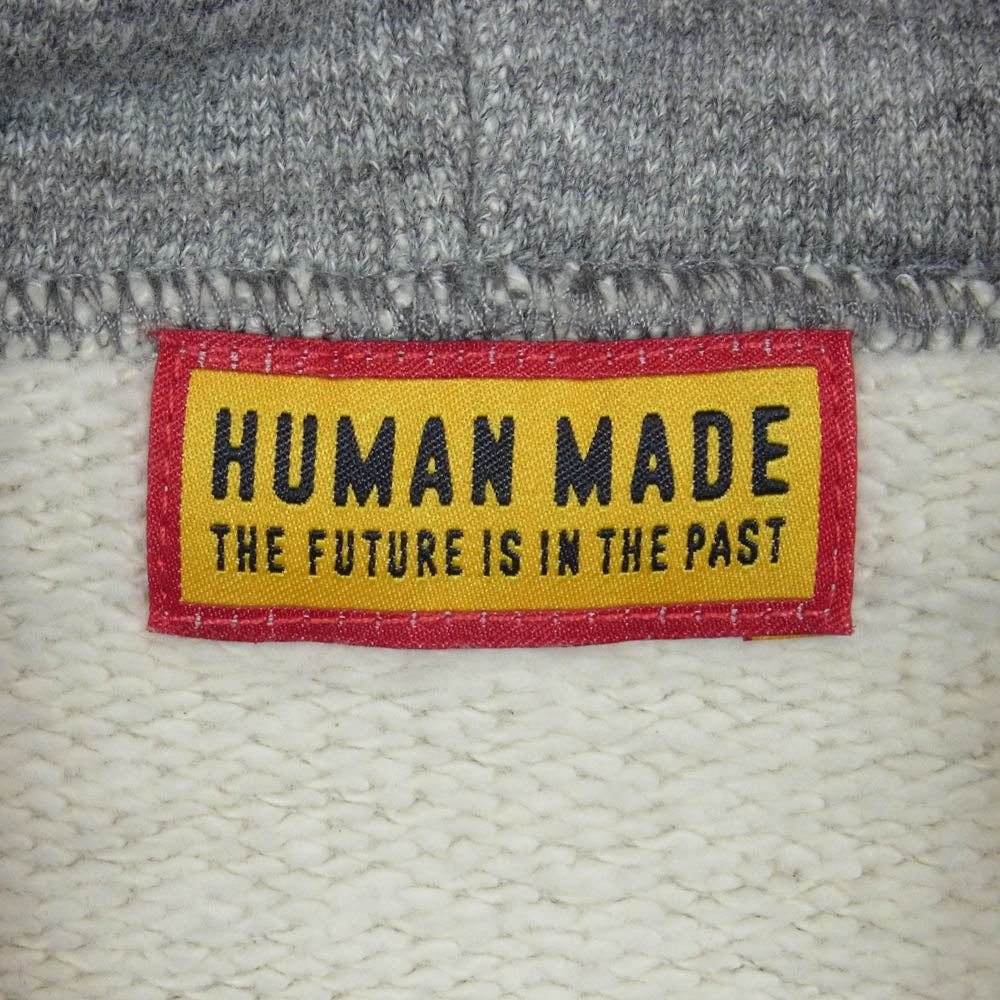 HUMAN MADE ヒューマンメイド HM31CS018GY4 ZIP-UP HOODIE 裏起毛 ジップアップ フルジップ パーカー フーディー グレー系 XL【美品】【中古】