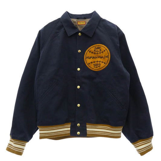 HUMAN MADE ヒューマンメイド HM31JK013NY4 BASEBALL JACKET ベースボール ジャケット ネイビー系 XL【中古】