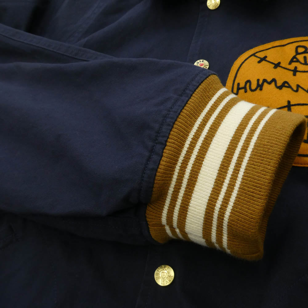 HUMAN MADE ヒューマンメイド HM31JK013NY4 BASEBALL JACKET ベースボール ジャケット ネイビー系 XL【中古】