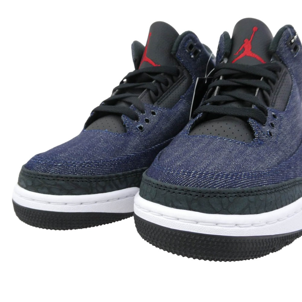 NIKE ナイキ IH7959-400 【フェイクバスターズ鑑定済】× Levi’s リーバイス Air Jordan 3 Retro SP Indigo and Gym Red エアジョーダン3 レトロ スニーカー デニム系 27.5cm【新古品】【未使用】【中古】