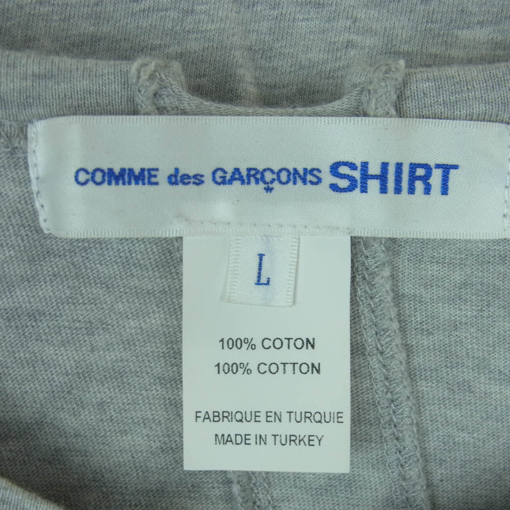 COMME des GARCONS コムデギャルソン 22AW FJ-T005 SHIRT Invader インベーダー 捻れ 長袖 カットソー ロングスリーブ Tシャツ ロンT グレー系 L【中古】