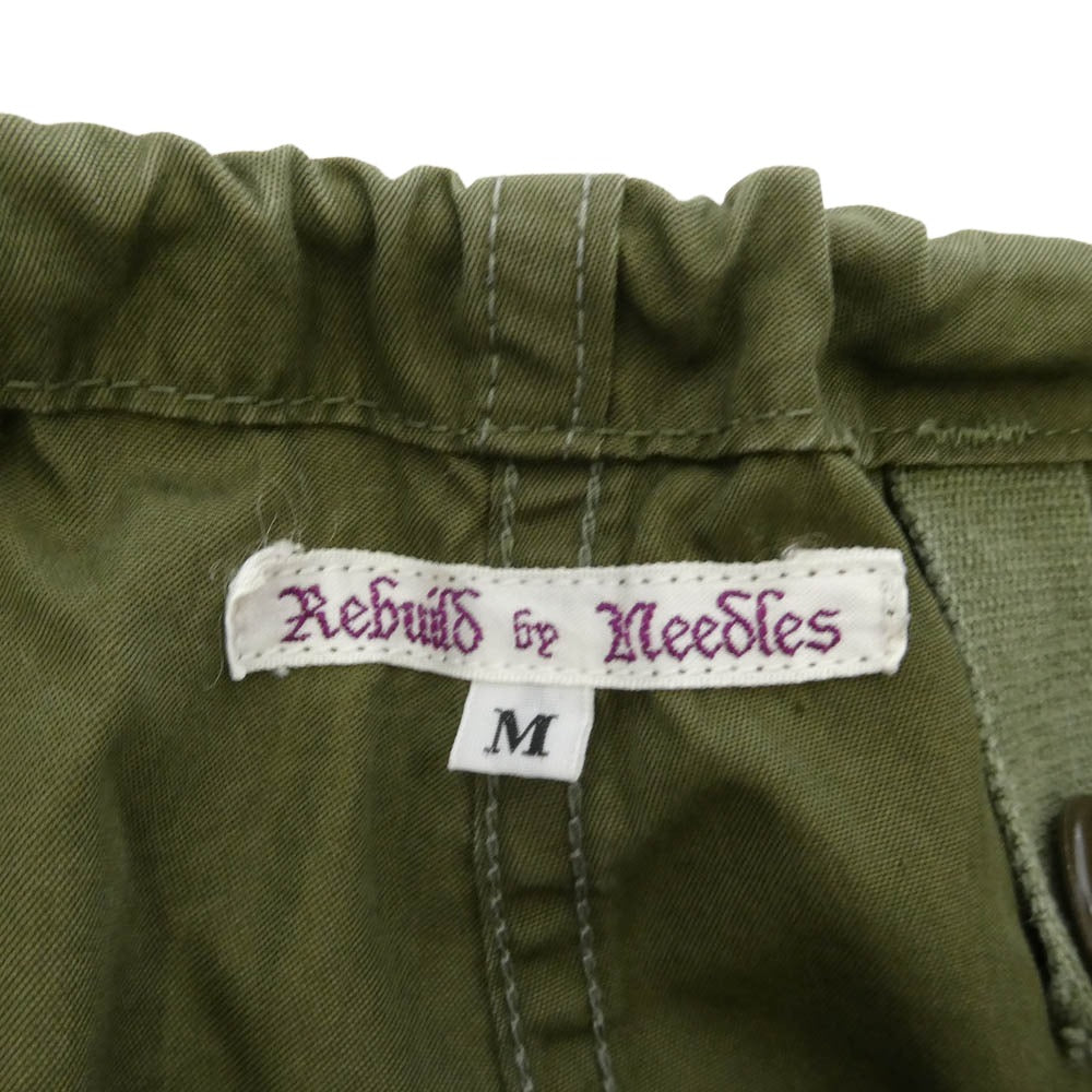Needles ニードルス Rebuild by needles リビルドバイニードルズ リメイク ジップ 再構築 ミリタリー カーゴ パンツ グリーン系 M【中古】