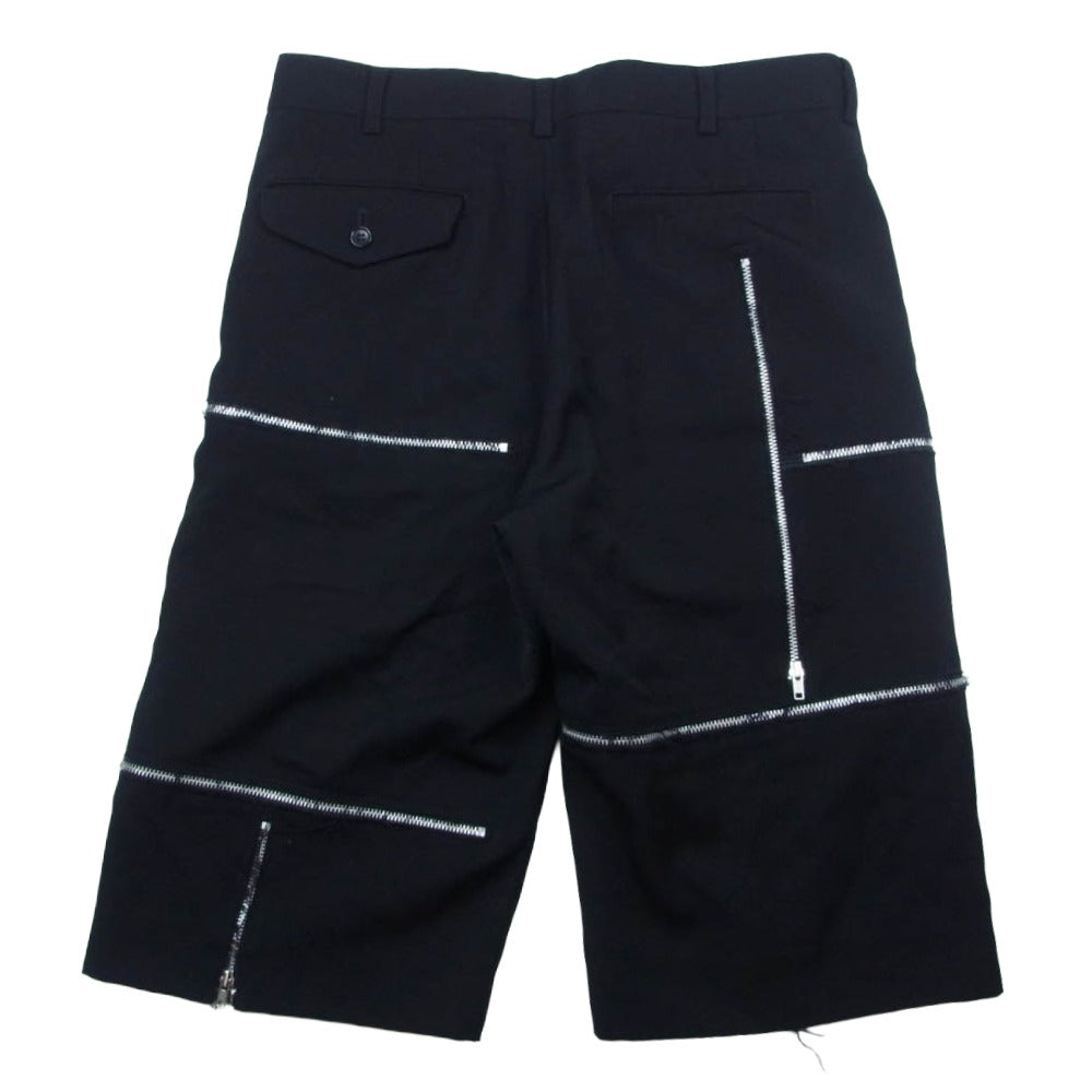 COMME des GARCONS HOMME PLUS コムデギャルソンオムプリュス 19AW PD-P012 マルチジップ ショートハーフ パンツ ブラック系 S【中古】