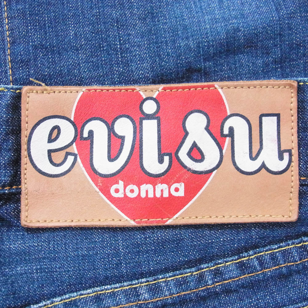 EVISU エヴィス DONNA ドンナ 7分丈 デニム パンツ インディゴブルー系 S【中古】