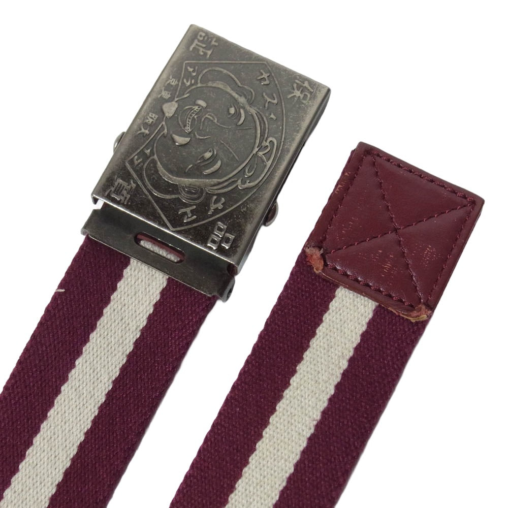 EVISU エヴィス 大黒様バックル GI ベルト ガチャベルト エンジ系 36【中古】