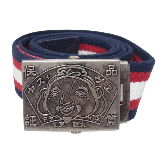 EVISU エヴィス 大黒様バックル GI ベルト ガチャベルト ネイビー系 36【中古】