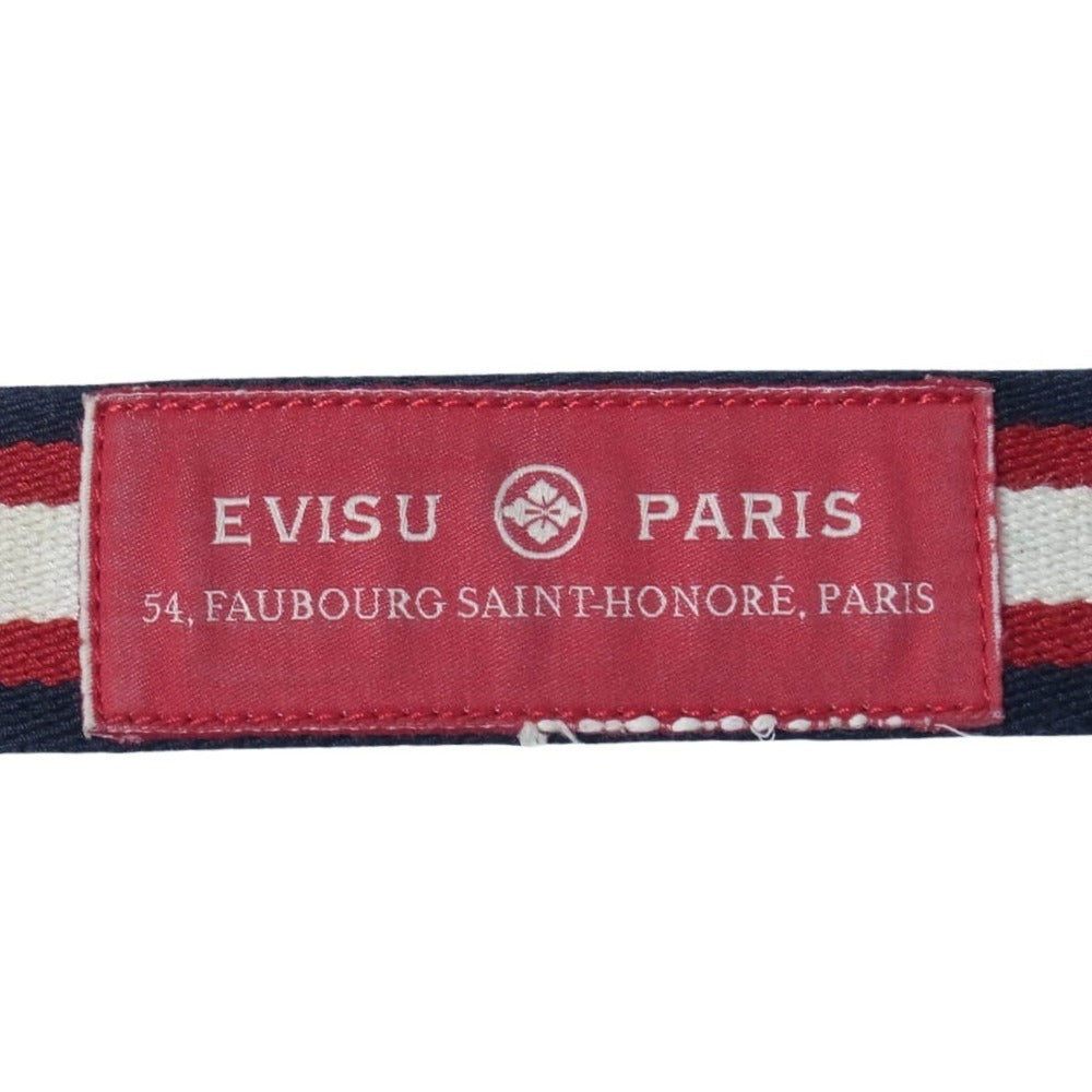 EVISU エヴィス 大黒様バックル GI ベルト ガチャベルト ネイビー系 36【中古】