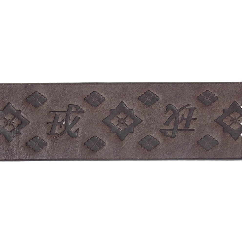 EVISU エヴィス 戎 総柄 レザー ベルト レディースサイズ ブラウン系【中古】