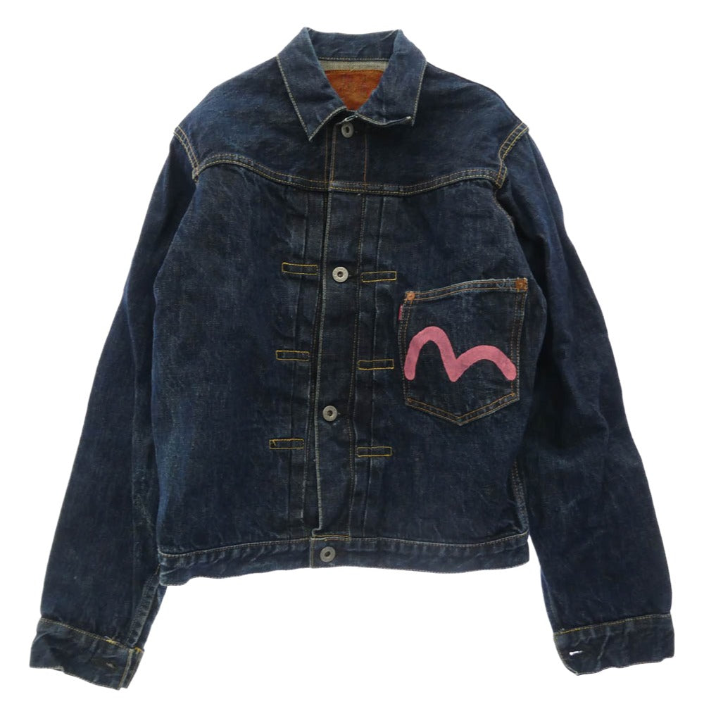 EVISU エヴィス 1213 1st 大戦モデル 月桂樹ボタン デニム ジャケット インディゴブルー系 36 36【中古】