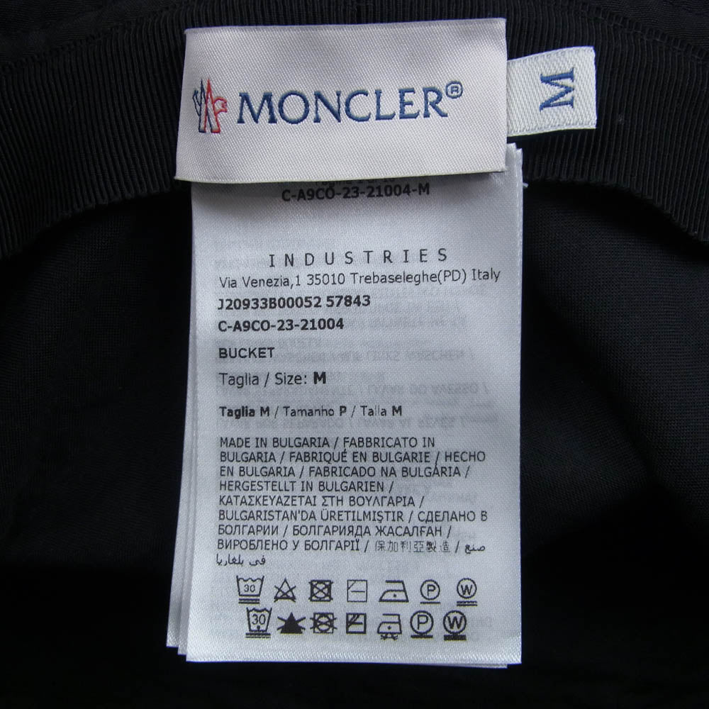 MONCLER モンクレール J20933B00052 BUCKET HAT バケットハット ロゴワッペン 帽子 ブラック系 M【中古】