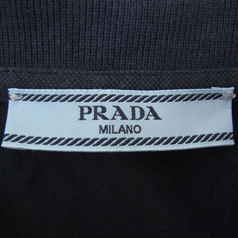 PRADA プラダ 33594 S000 三角プレート ロゴ ポロシャツ ワンピース ネイビー系 38【中古】