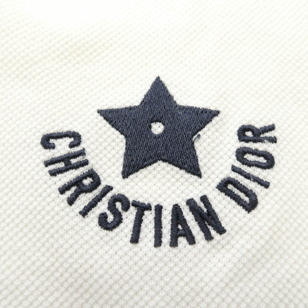 Christian Dior クリスチャンディオール 443T10A4122 Dioriviera Polo Shirt ロゴ 半袖 ポロ シャツ ホワイト系 XS【中古】