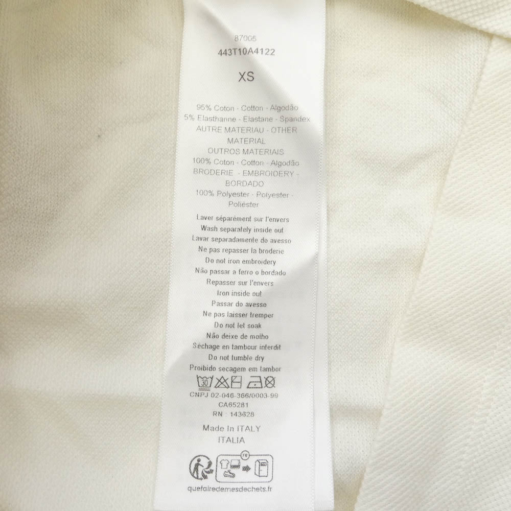Christian Dior クリスチャンディオール 443T10A4122 Dioriviera Polo Shirt ロゴ 半袖 ポロ シャツ ホワイト系 XS【中古】