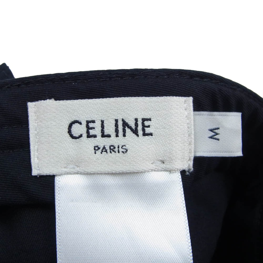 CELINE セリーヌ 2AUT6969P Triomphe Baseball Cap トリオンフ ロゴワッペン ベースボール キャップ 帽子 ブラック系 M【中古】