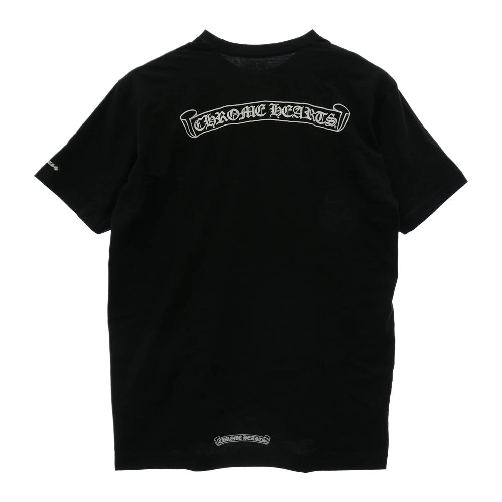 CHROME HEARTS クロムハーツ（原本無） CH T-SHIRT スクロールラベルプリント 半袖 ポケット Tシャツ カットソー ブラック系 XL【極上美品】【中古】