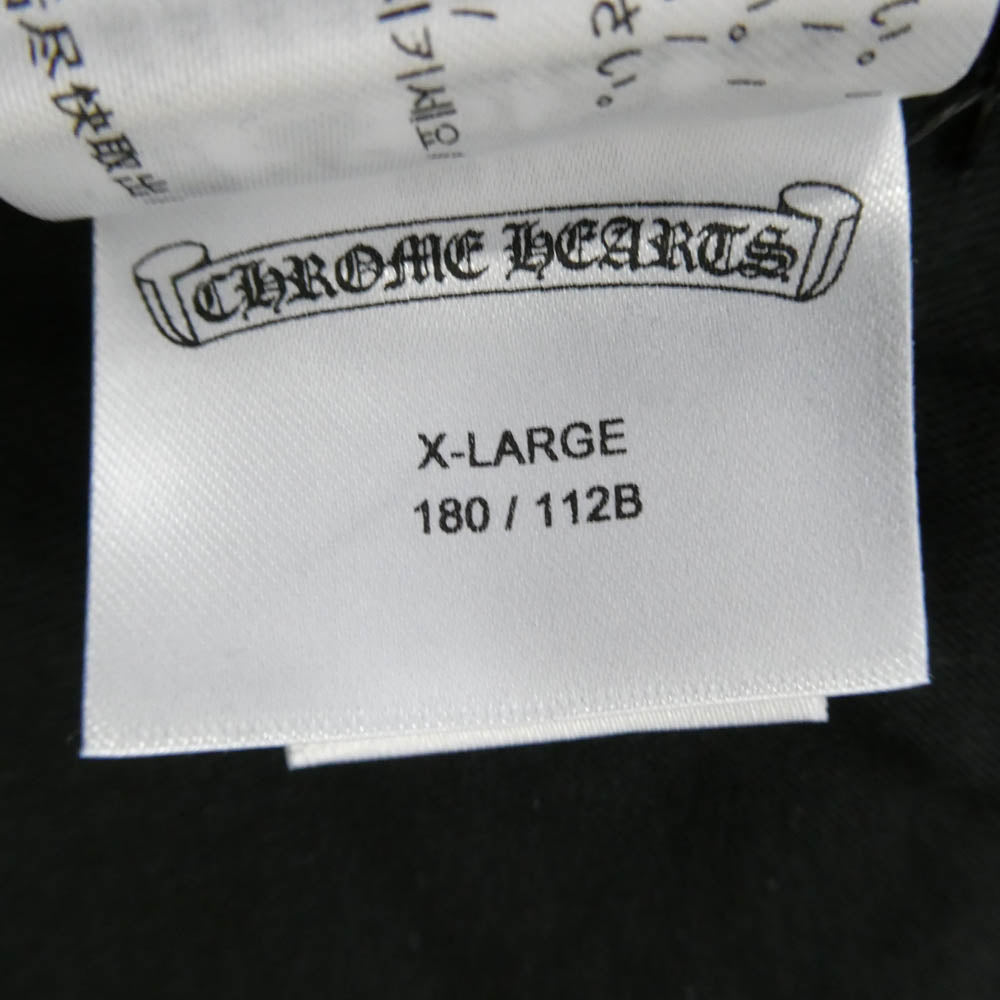 CHROME HEARTS クロムハーツ（原本無） CH T-SHIRT スクロールラベルプリント 半袖 ポケット Tシャツ カットソー ブラック系 XL【極上美品】【中古】