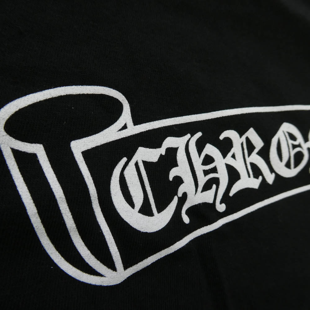 CHROME HEARTS クロムハーツ（原本無） CH T-SHIRT スクロールラベルプリント 半袖 ポケット Tシャツ カットソー ブラック系 XL【極上美品】【中古】