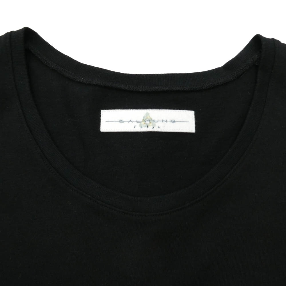 バルムング グラフィックプリント オーバーサイズ ビッグシルエット 半袖 Tシャツ カットソー ブラック ブラック系 XL【中古】