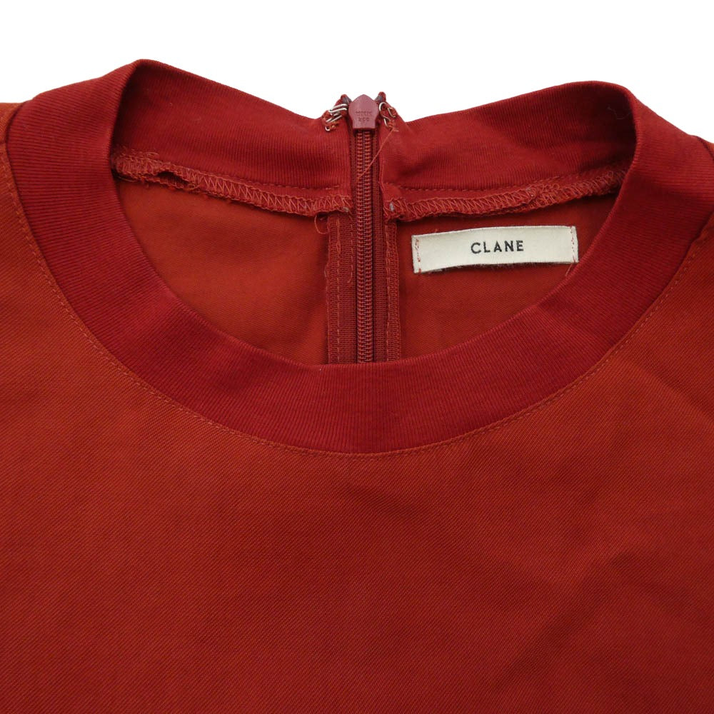 CLANE クラネ 16112-5171 LOOSE LONG O/P ルーズロング ワンピース エンジ系 2【中古】
