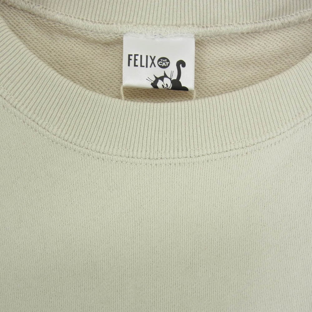 JOURNAL STANDARD ジャーナルスタンダード 20-070-462-9000-3-0 relume レリューム × FELIX THE CAT フィリックス・ザ・キャット クルーネック スリット スウェット ベージュ系 F【新古品】【未使用】【中古】