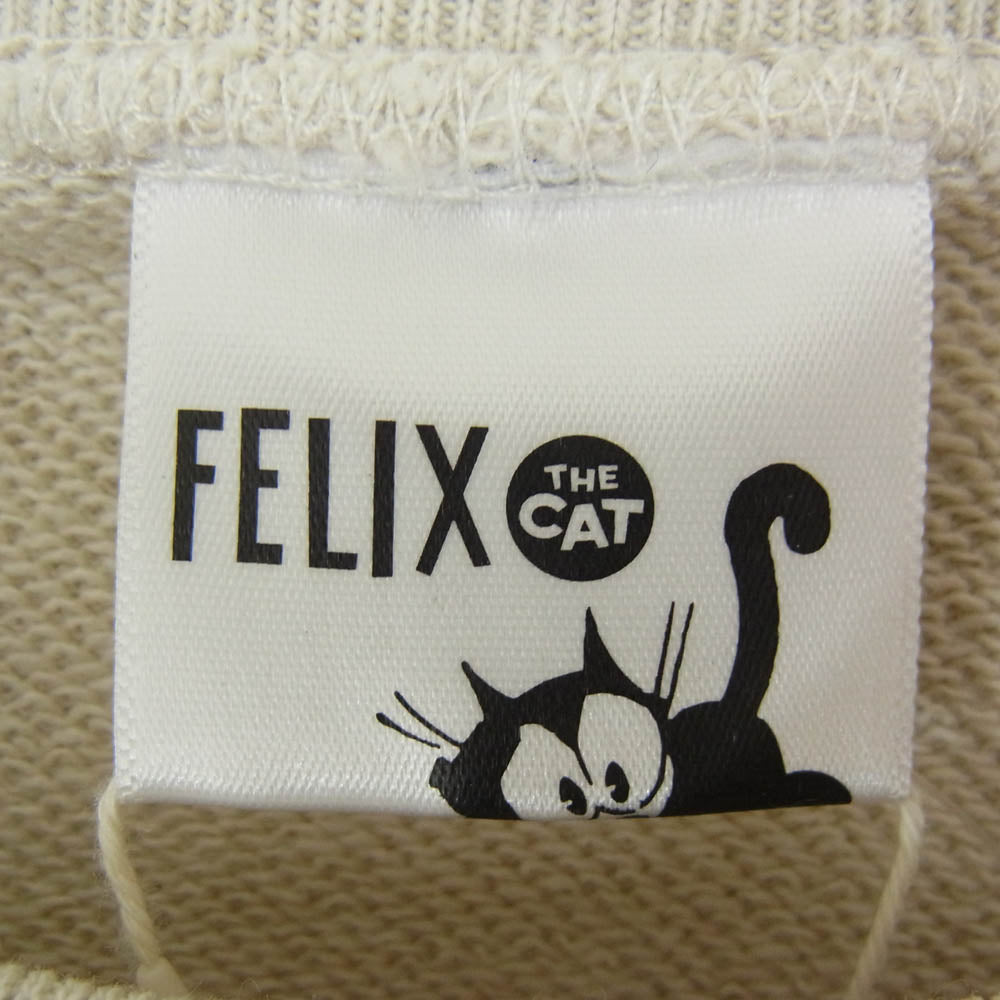 JOURNAL STANDARD ジャーナルスタンダード 20-070-462-9000-3-0 relume レリューム × FELIX THE CAT フィリックス・ザ・キャット クルーネック スリット スウェット ベージュ系 F【新古品】【未使用】【中古】