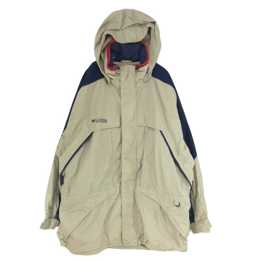 Columbia コロンビア 90s～00s 素材切替 マウンテンパーカー ナイロンジャケット ベージュ系 XL【中古】