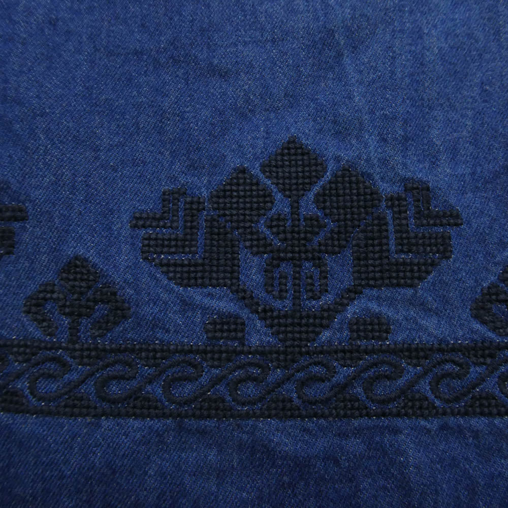 Ron Herman 刺繍 ロングワンピース Ron Herman ロンハーマン 刺繍デザイン デニム カフタンネック ロング