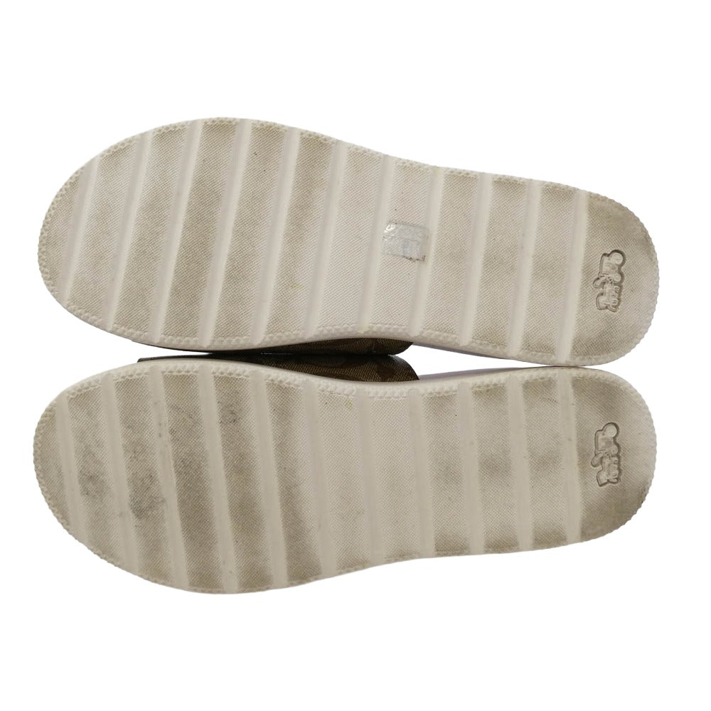 COACH コーチ G5137 GABLE SIG SANDAL シグネチャー ベルト ストラップ レザー サンダル ブラウン系 8【中古】