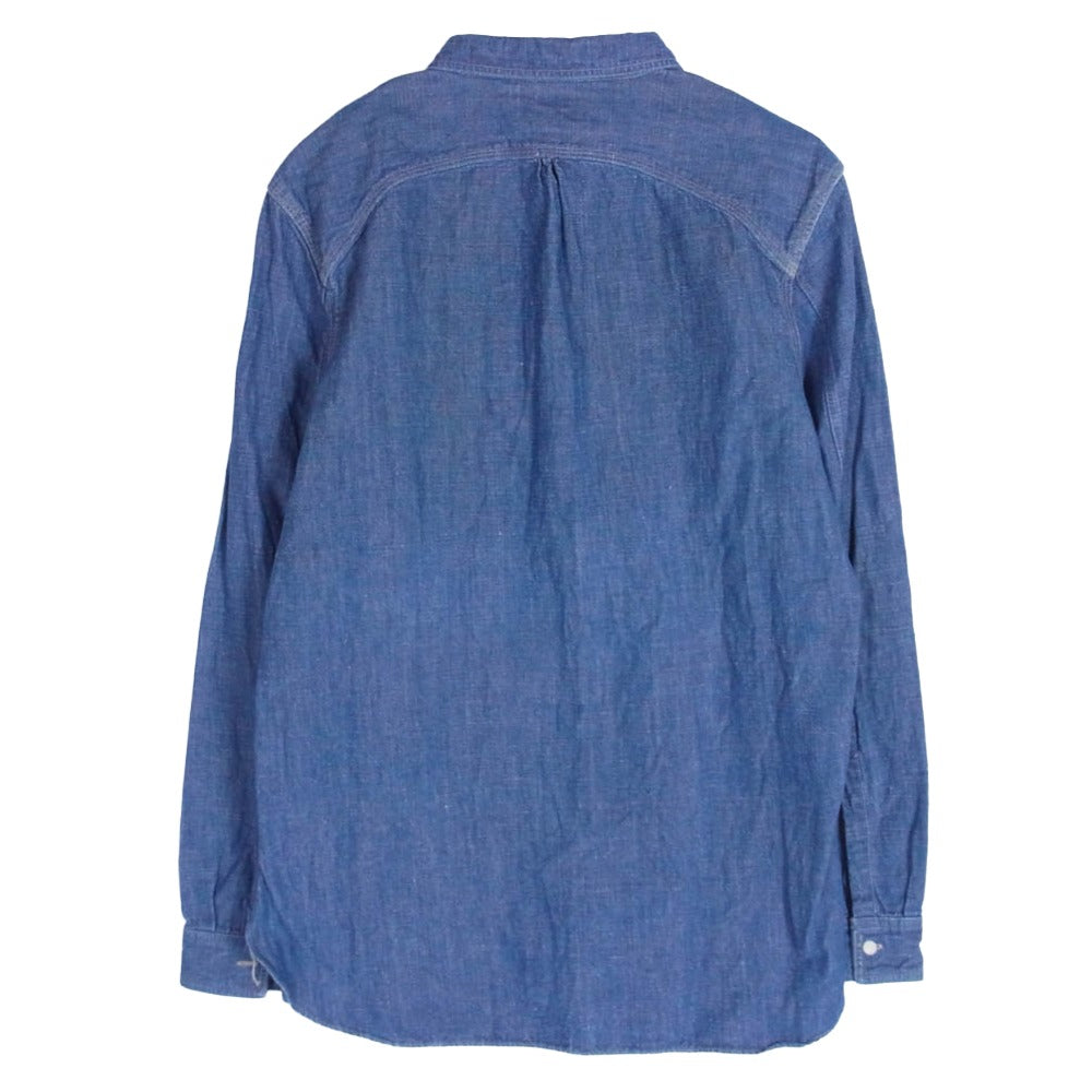 RRL ダブルアールエル 加工 トリプルステッチ シャンブレー ワーク シャツ インディゴブルー系 M【中古】