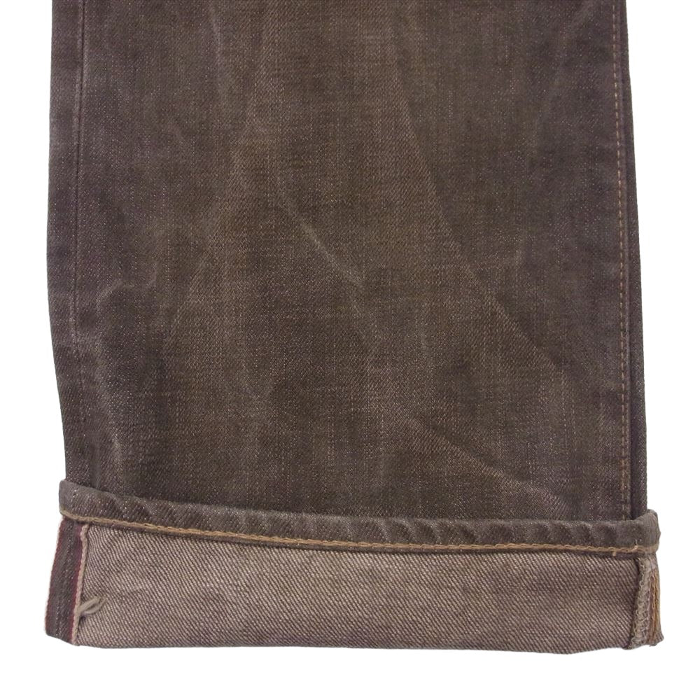 RRL ダブルアールエル USA製 ヴィンテージ加工 SLIM BOOTCU スリム ブーツカット デニム パンツ COFFEE ブラウン系 33X32【美品】【中古】