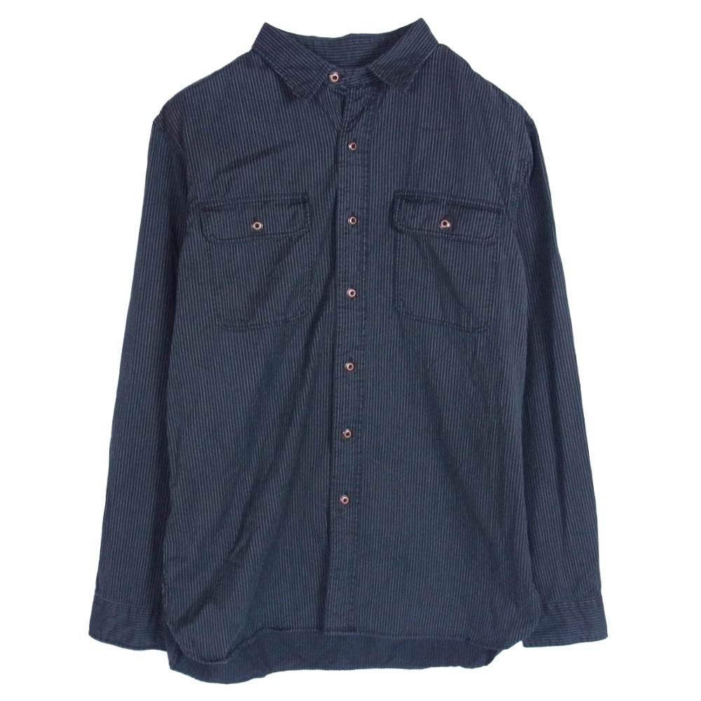 RRL ダブルアールエル 加工 ブラック ウォバッシュ ワーク シャツ ブラック系 M【中古】