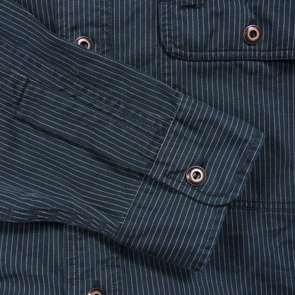 RRL ダブルアールエル 加工 ブラック ウォバッシュ ワーク シャツ ブラック系 M【中古】