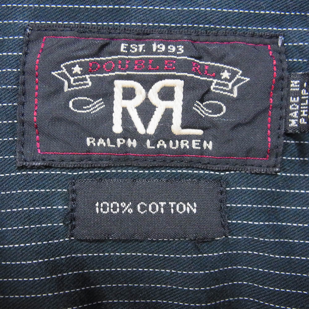 RRL ダブルアールエル 加工 ブラック ウォバッシュ ワーク シャツ ブラック系 M【中古】