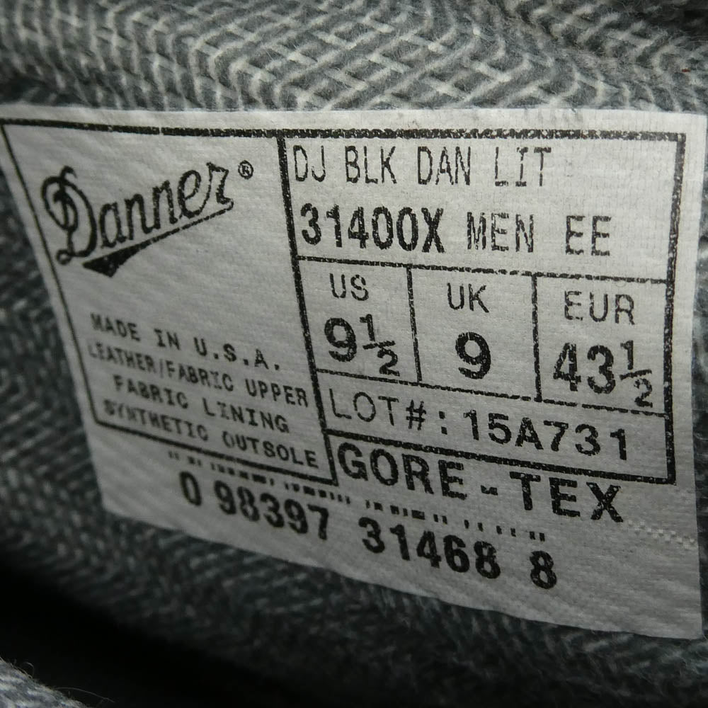 Danner ダナー 31400X USA製 danner light black 白タグ ダナーライト ブラック ブーツ ブラック系 US9.5【中古】