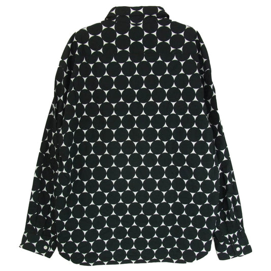 MASSES マシス ドット柄 水玉 長袖 ロングスリーブ コットン シャツ ブラック系 M【中古】