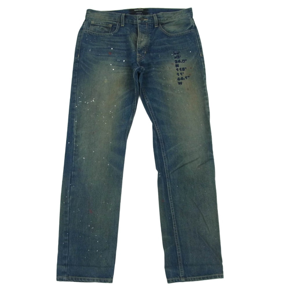 リースクーパー LONE PINE ペイント加工 ボタンフライ デニム ジーンズ パンツ インディゴブルー系 30【中古】