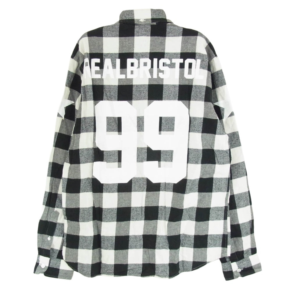 F.C.R.B. エフシーアールビー 14AW FCRB-145003 NUMBERING FLANNEL CHECK B.D SHIRTS ナンバリング フランネル チェック ボタンダウン 長袖 シャツ ブラック系 S【中古】