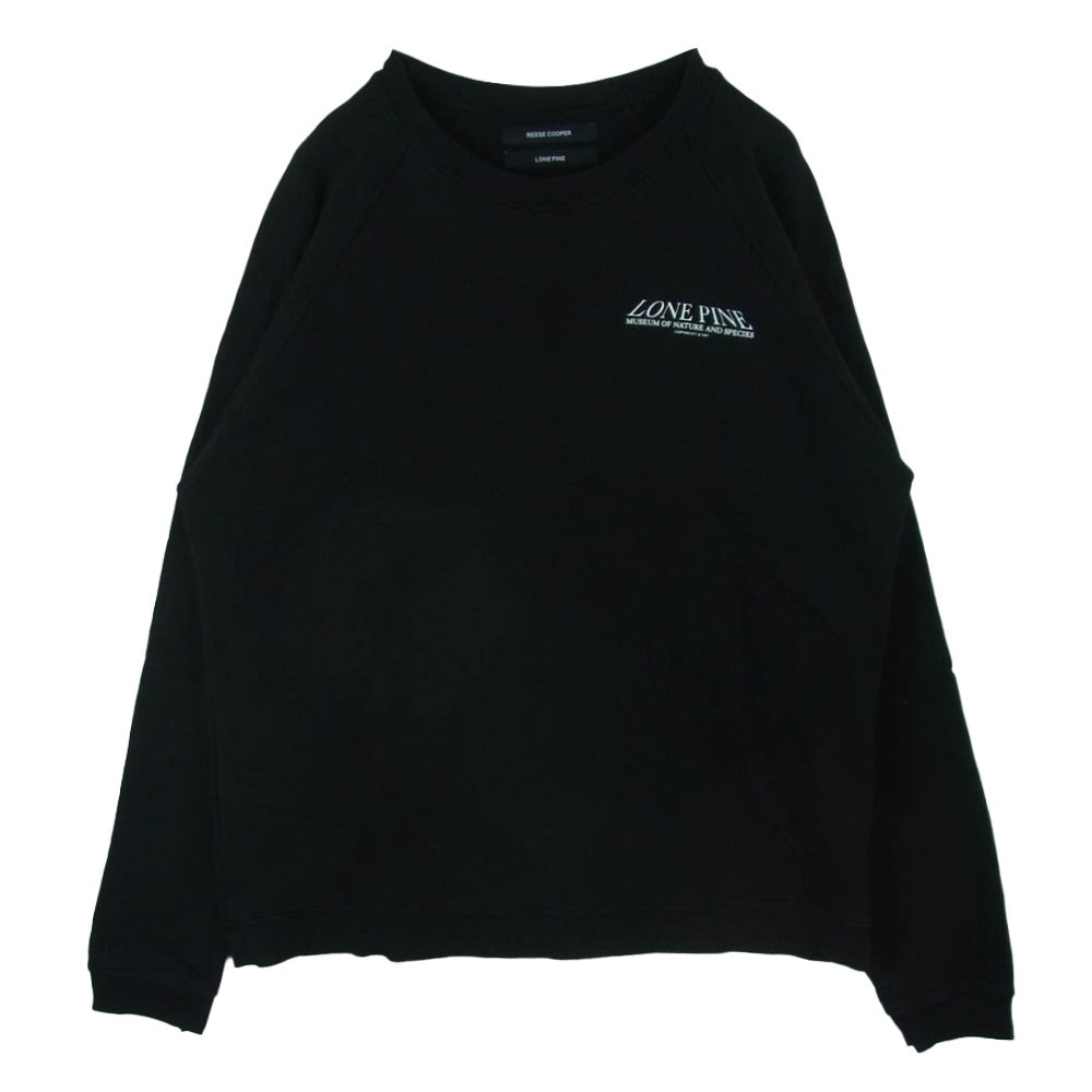 リースクーパー LONE PINE グラフィックプリント ラグランスリーブ クルーネック スウェット ブラック系 M【中古】