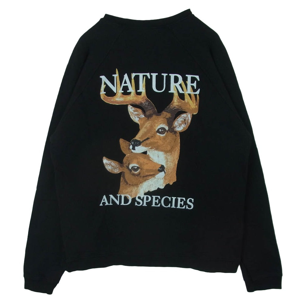 リースクーパー LONE PINE グラフィックプリント ラグランスリーブ クルーネック スウェット ブラック系 M【中古】