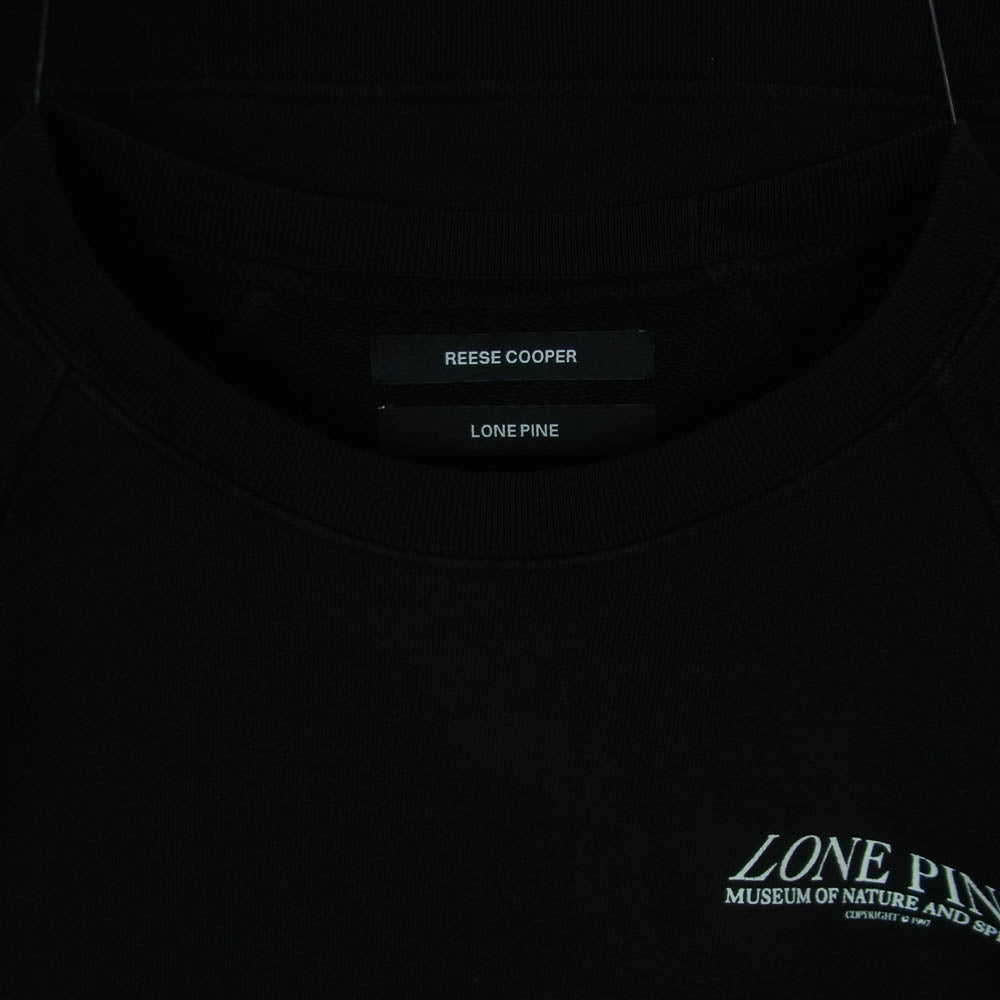 リースクーパー LONE PINE グラフィックプリント ラグランスリーブ クルーネック スウェット ブラック系 M【中古】