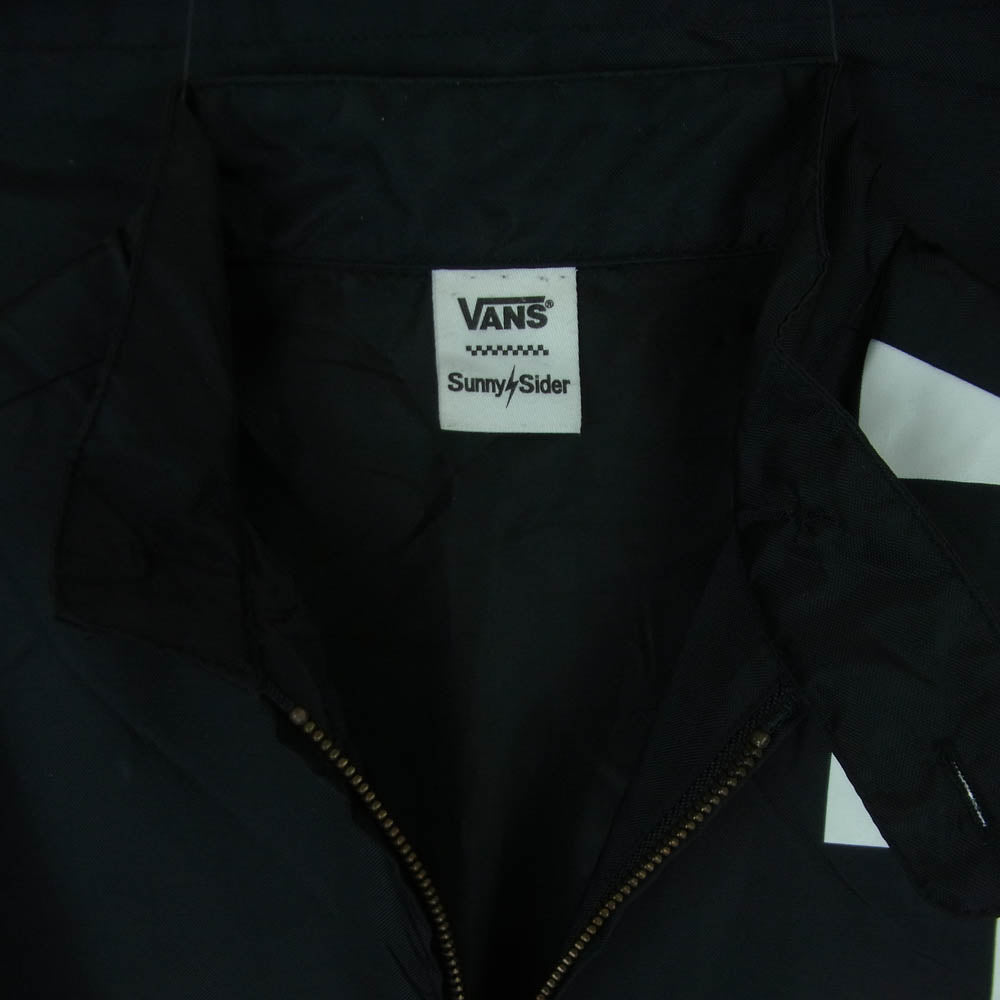 サニーシーサイダー バンズ VANS 袖プリント レーシング ナイロン スタンドカラー ジャケット ブラック系 S【中古】