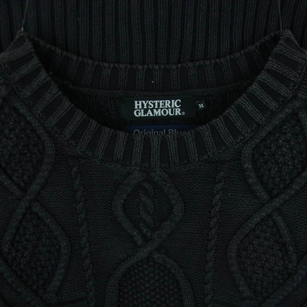 HYSTERIC GLAMOUR ヒステリックグラマー 0261NS03 Original Blues オリジナルブルース インディゴ ニット セーター ダークグレー系 M【中古】
