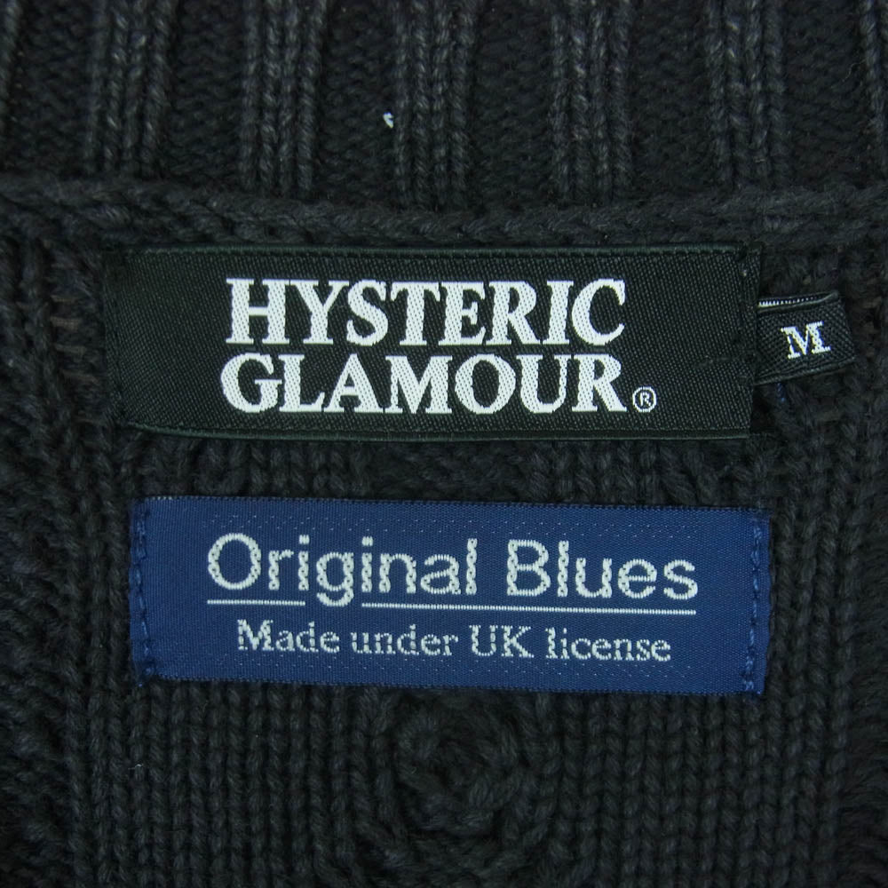 HYSTERIC GLAMOUR ヒステリックグラマー 0261NS03 Original Blues オリジナルブルース インディゴ ニット セーター ダークグレー系 M【中古】