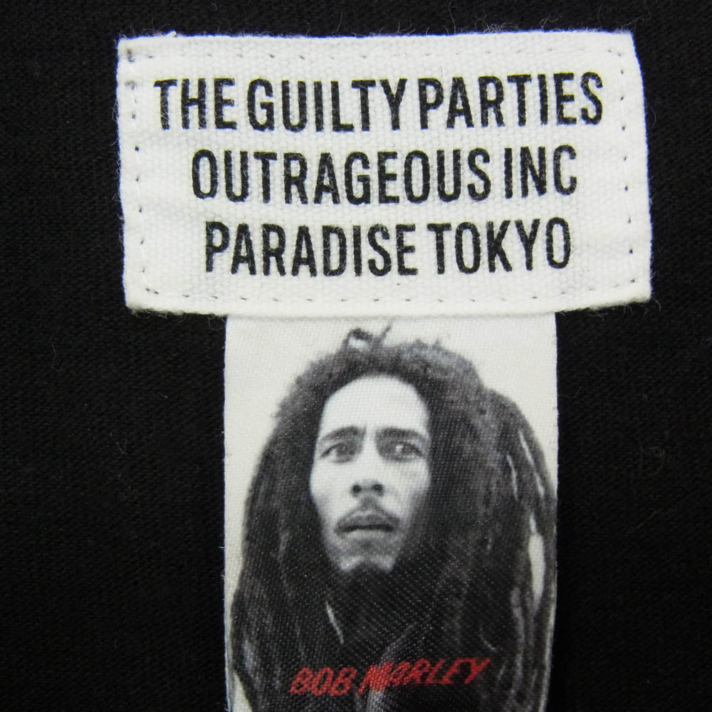 WACKO MARIA ワコマリア BOB MARLEY CREW NECK LONG SLEEVE T-SHIRT ボブマーリー プリント ロング スリーブ Tシャツ ブラック系 M【中古】
