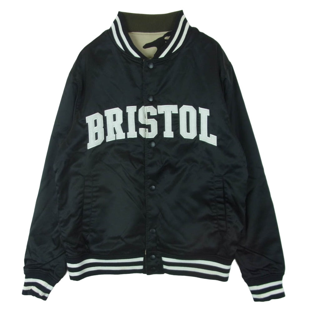 F.C.R.B. エフシーアールビー 16AW FCRB-167053 REVERSIBLE SATIN STADIUM JACKET リバーシブル サテン スタジアム ジャケット スタジャン ブルゾン ブラック系 グリーン系 ブラウン系 S【中古】