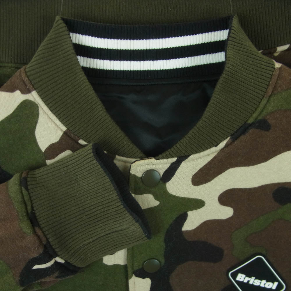 F.C.R.B. エフシーアールビー 16AW FCRB-167053 REVERSIBLE SATIN STADIUM JACKET リバーシブル サテン スタジアム ジャケット スタジャン ブルゾン ブラック系 グリーン系 ブラウン系 S【中古】