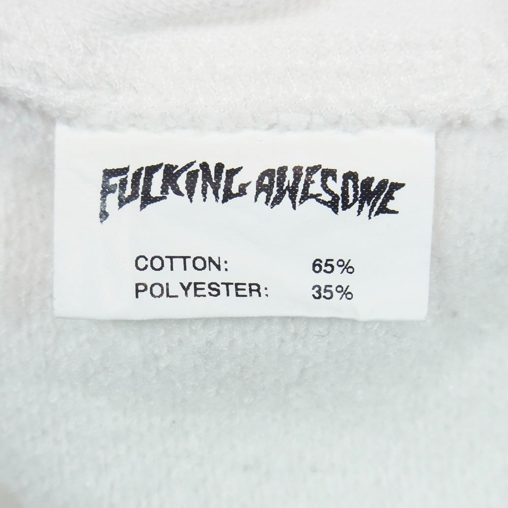 Fucking Awesome ファッキングオーサム ロゴ 刺繍 フーディー パーカー ホワイト系 L【中古】
