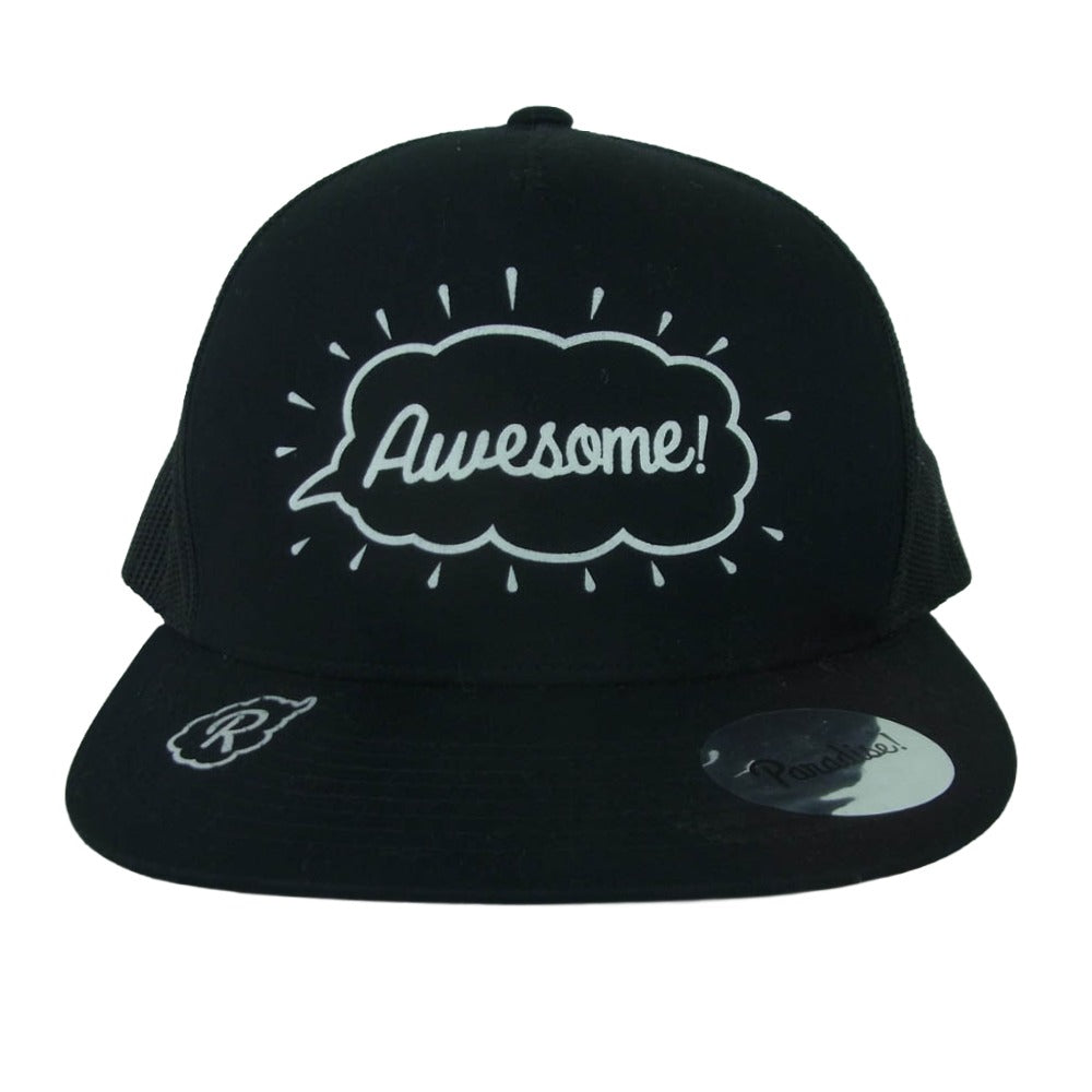 パラダイス Awesome メッシュ キャップ 帽子 コットン ナイロン ベトナム製 ブラック系【中古】
